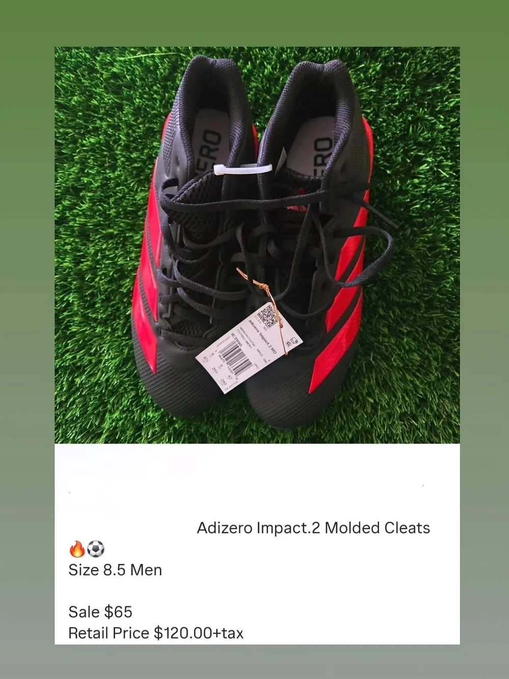 adidas Men’s Athletic Cleats in Black & Red